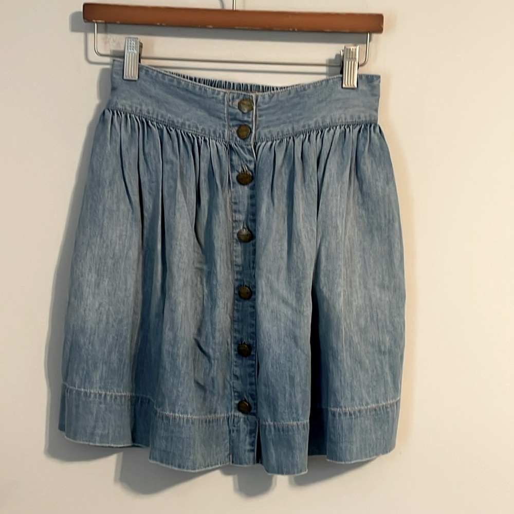 Current/Elliot lightweight blue denim mini skirt size 0